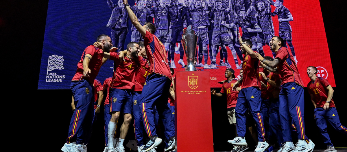 La selección española ha celebrado en Madrid la Nations League ganada este domingo