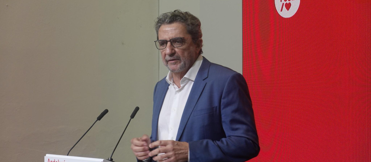 El coordinador de campaña del PSOE andaluz para el 23-J, Antonio Gutiérrez Limones, en rueda de prensa