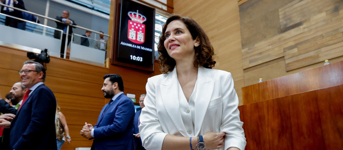 Isabel Díaz Ayuso, en la Asamblea de Madrid