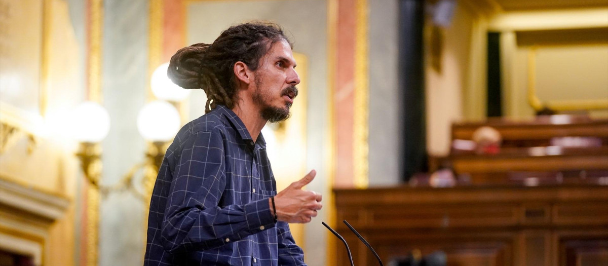 El exdiputado de Podemos Alberto Rodríguez, en el Congreso de los Diputados