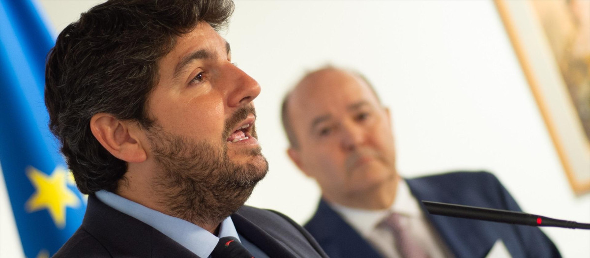 El presidente del Partido Popular de la Región y presidente de Murcia, Fernando López Miras