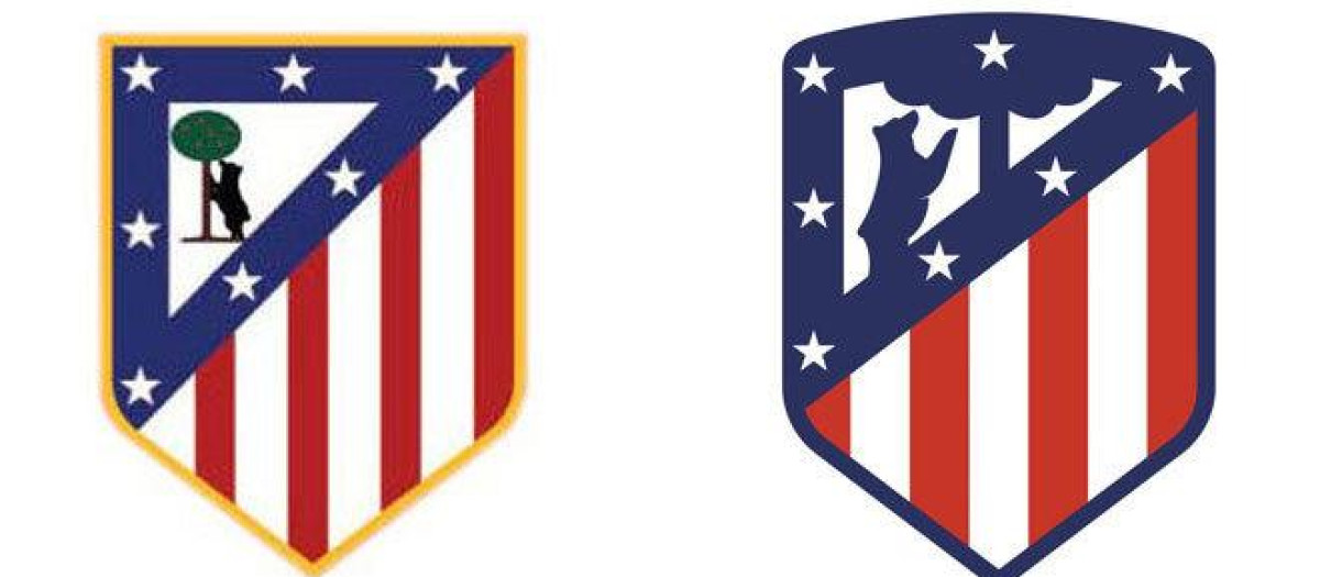 Los dos últimos escudos del Atlético de Madrid