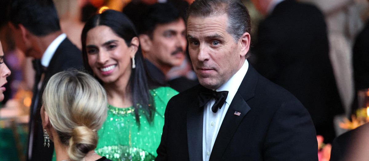 Hunter Biden, hijo del presidente estadounidense Joe Biden durante una cena de gala en la Casa Blanca