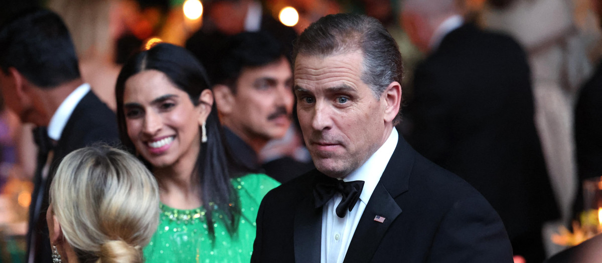 Hunter Biden, hijo del presidente estadounidense Joe Biden durante una cena de gala en la Casa Blanca