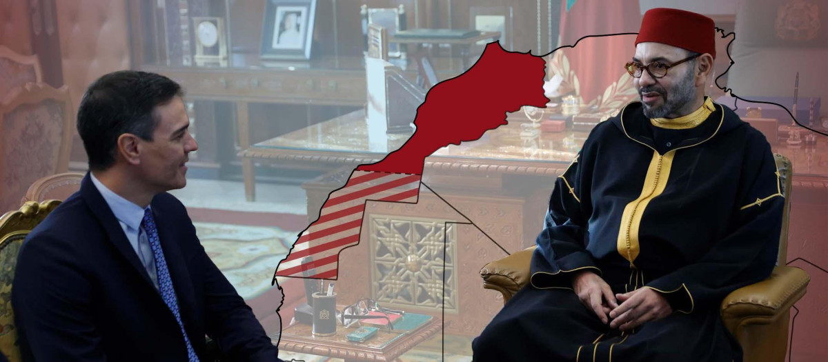 Pedro Sánchez y Mohamed VI, en una reunión, en Rabat