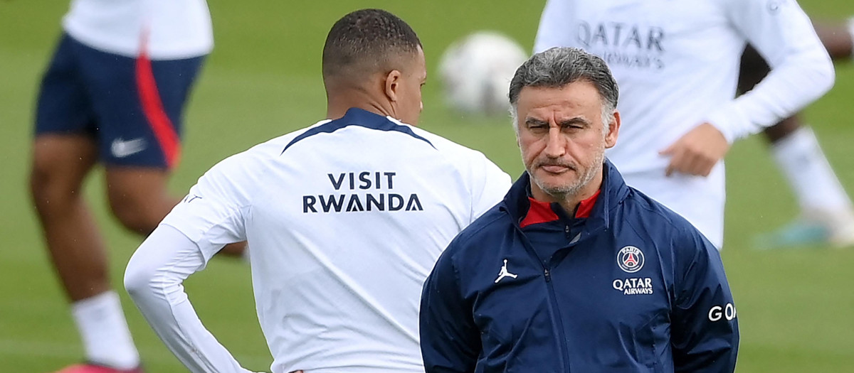 Christophe Galtier, en una imagen en un entrenamiento con el PSG