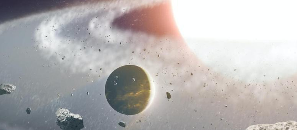 Un planeta orbitando cerca de su estrella