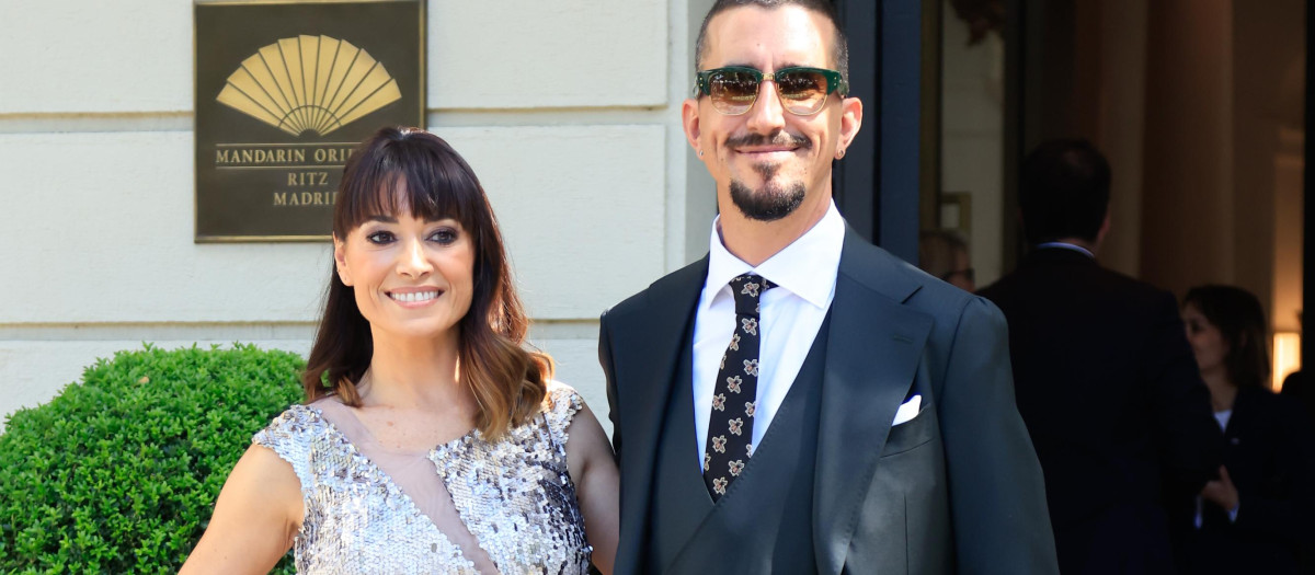 Jorge Marron Martin and Arancha Morales during the wedding of Iñigo Onieva and Tamara Falco in Madrid on saturday 08 July 2023.