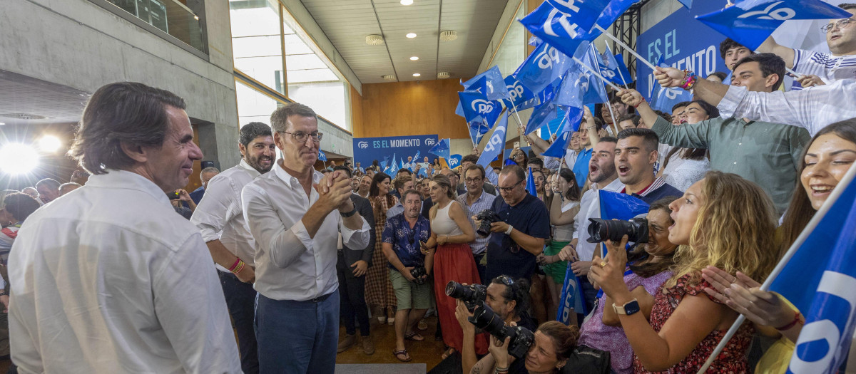 Feijóo, Aznar y López Miras, este miércoles en Murcia