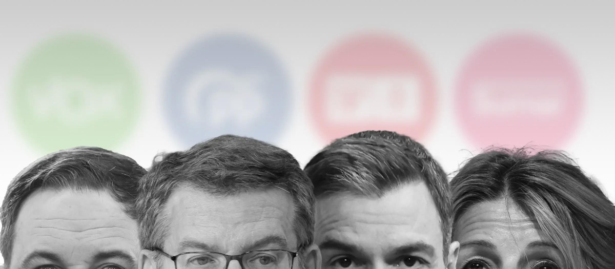 Candidatos de los principales partidos en las elecciones generales del 23J