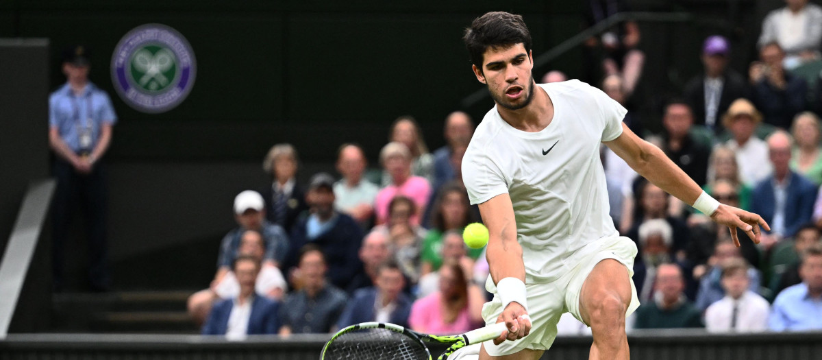 Carlos Alcaraz, durante las semifinales de Wimbledon ante Daniil Medvedev