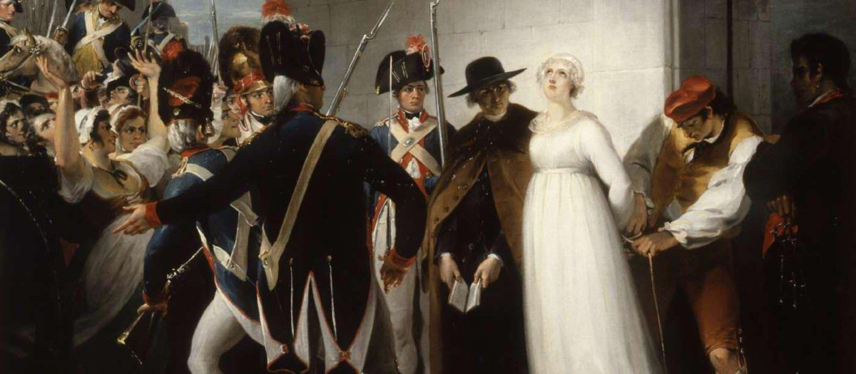 María Antonieta es conducida a la guillotina (Museo de la Revolución francesa)