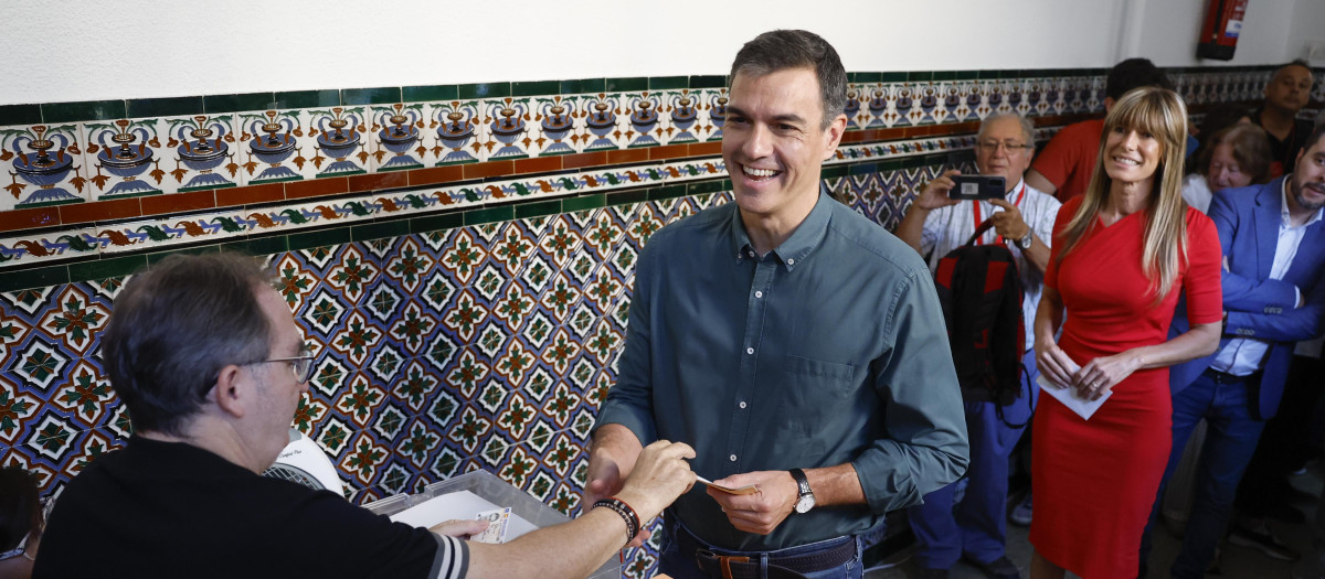 Sánchez votando este 23-J