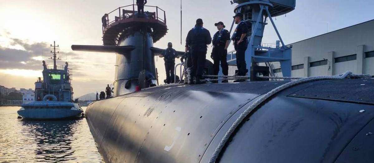 La última imagen del submarino S-81 Isaac Peral, difundida este sábado por la Armada en sus redes sociales