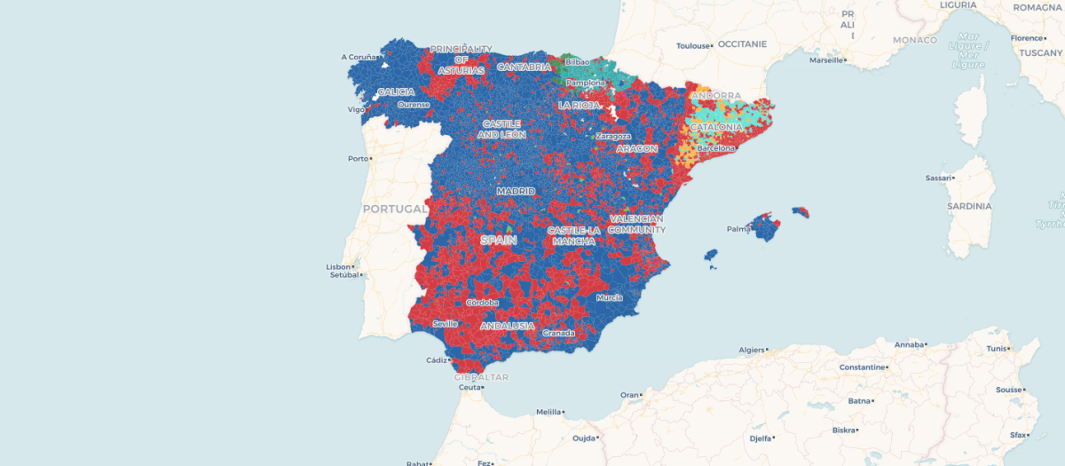 El resultado de las elecciones generales del 23-J municipio a municipio