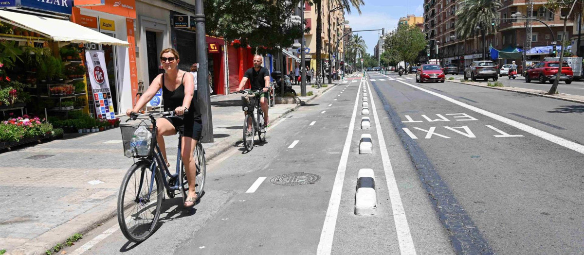 Carril bici en Valencia