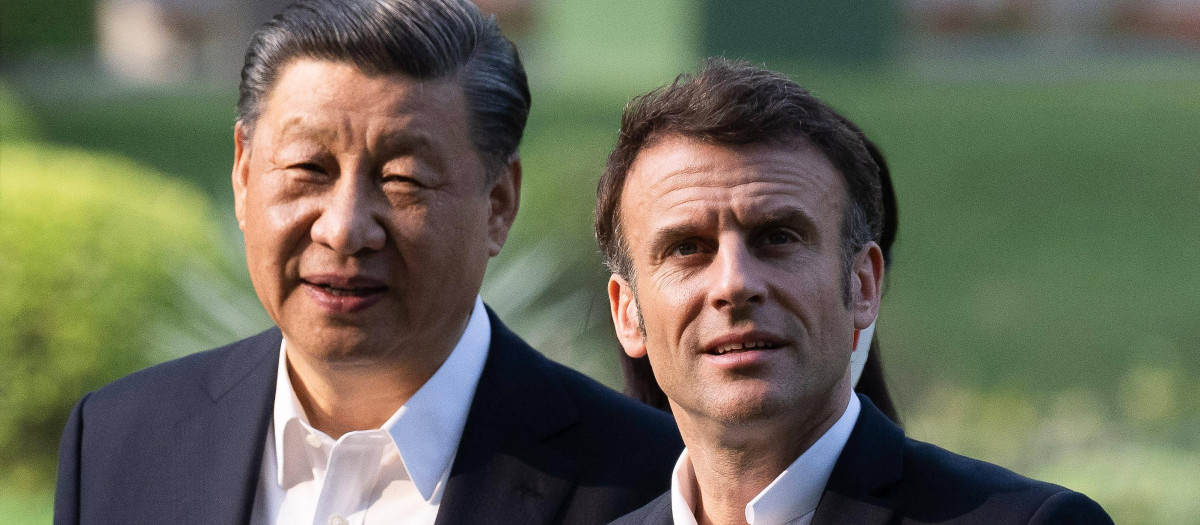 Xi Jinping y Emmanuel Macron, durante la visita del francés a China en abril