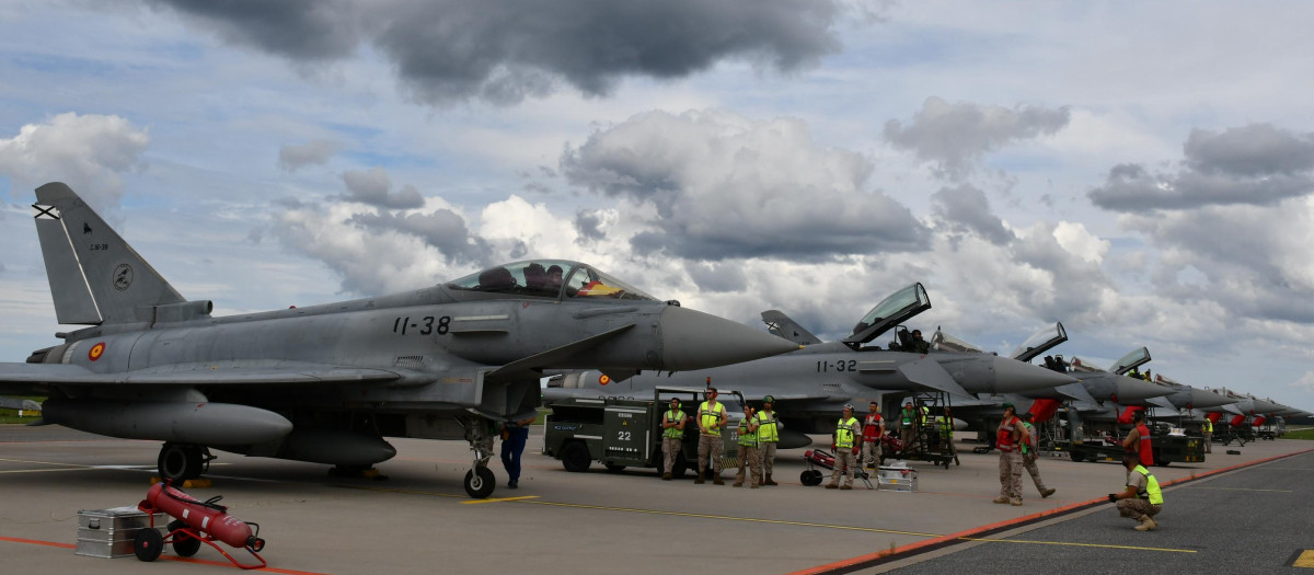 Los eurofighter españoles del Ejército del Aire y del Espacio desplegados en la base de Amari, en Estonia