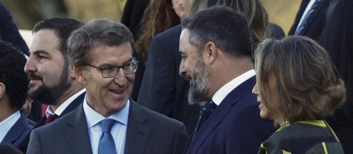 Feijóo y Abascal en el desfile del 12 de octubre