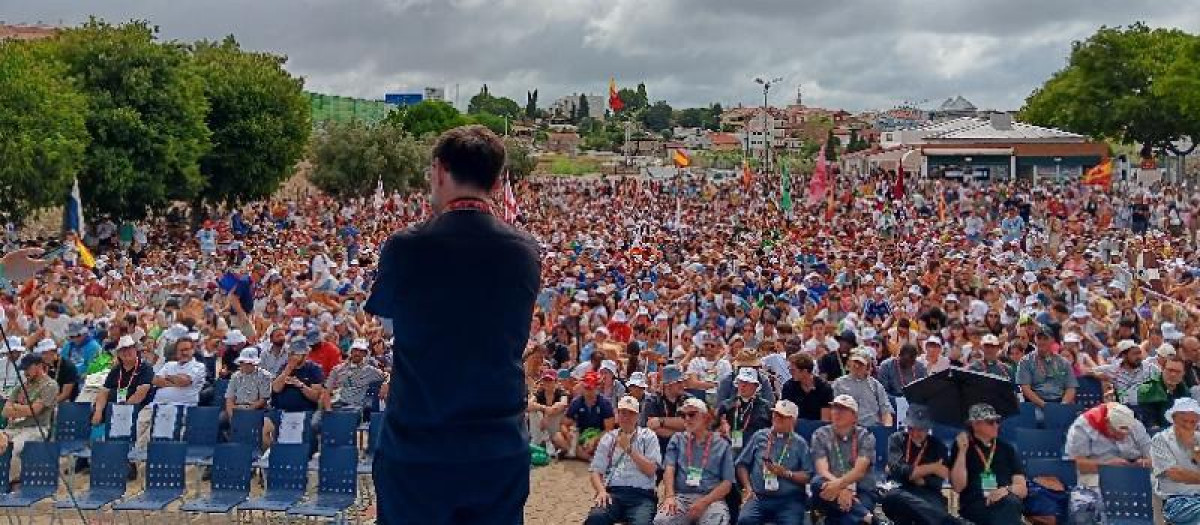 José Cobo durante su catequesis en Lisboa