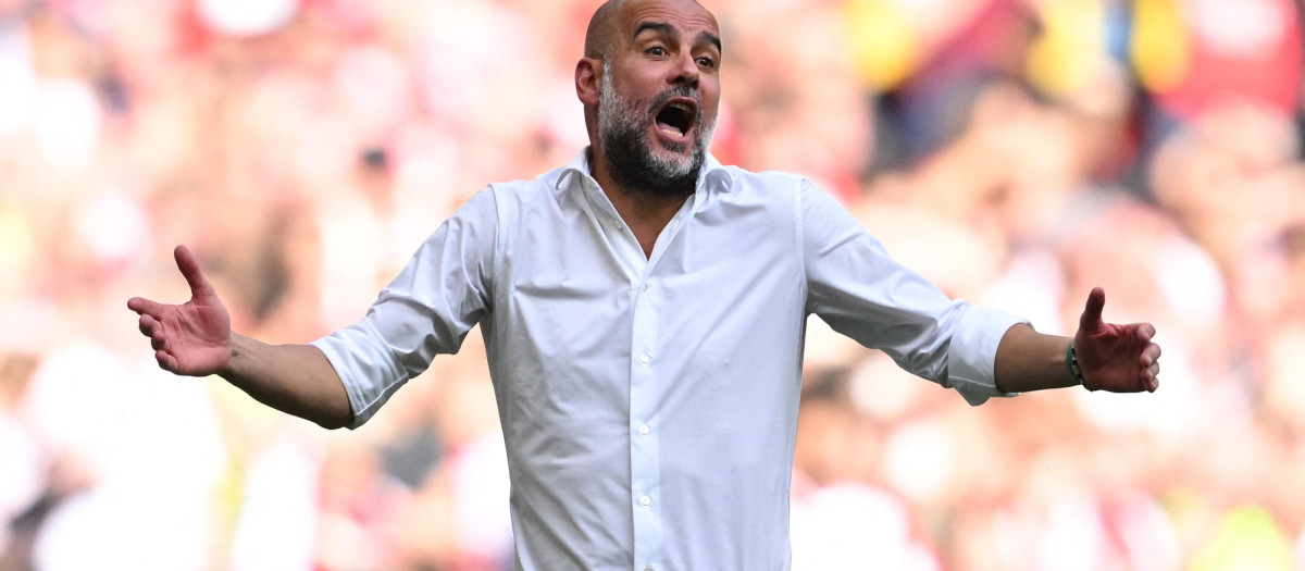 Pep Guardiola, en el partido de este domingo ante el Arsenal