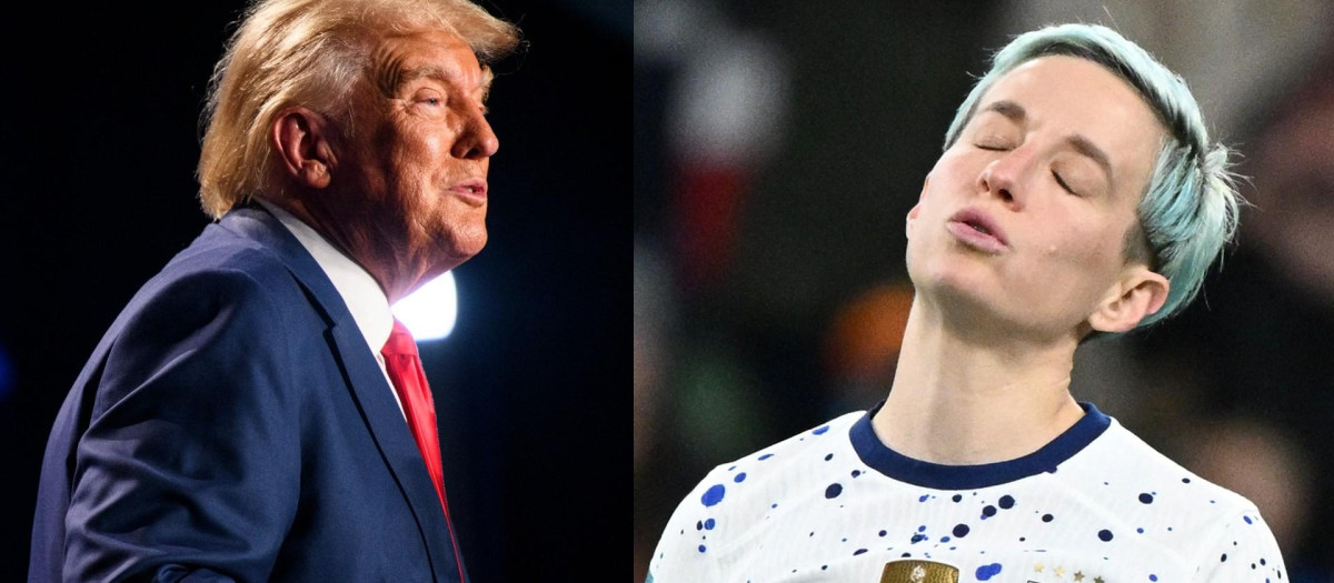 Donald Trump (izq.) y Megan Rapinoe (dcha.)