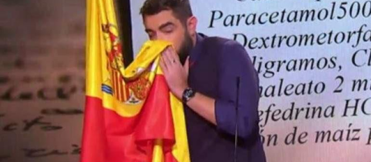 Dani Mateo, durante su polémico gag en El Intermedio en 2018