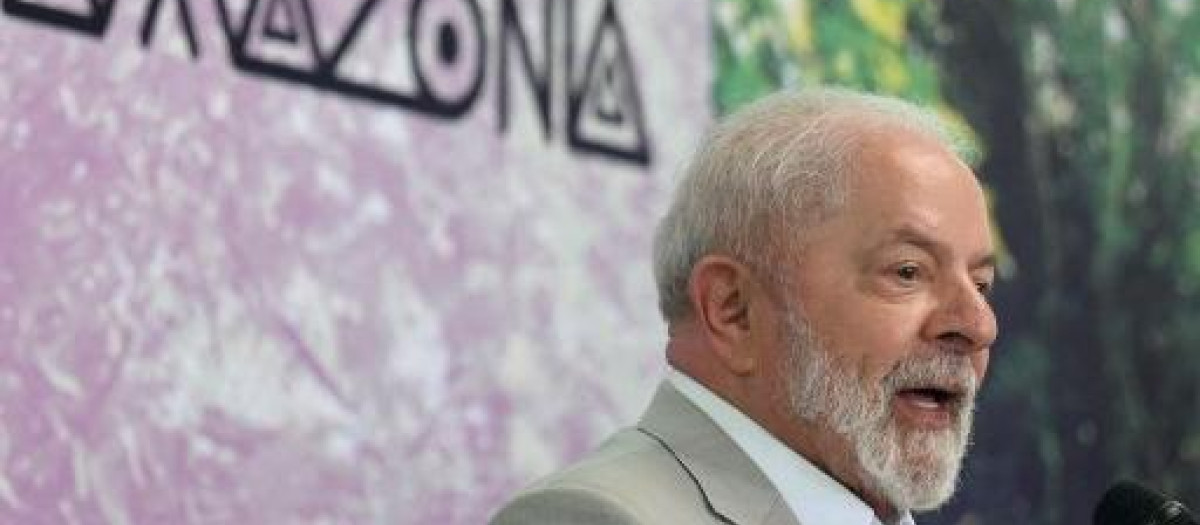 Lula Da Silva en Belém, Brasil, durante la Cumbre de la Amazonia