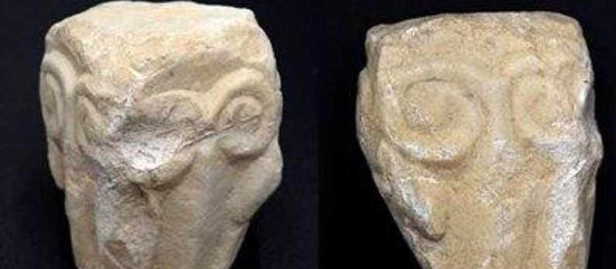 Imagen del capitel de época tardoantigua visigoda descubierto en Carmona
