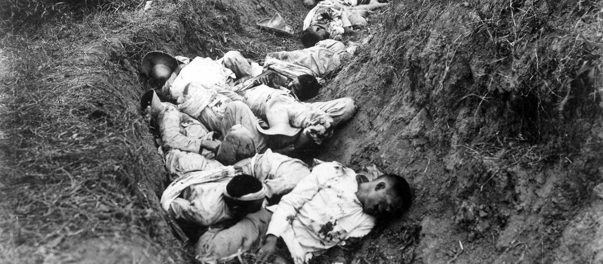 Filipinos muertos en el primer día de la guerra