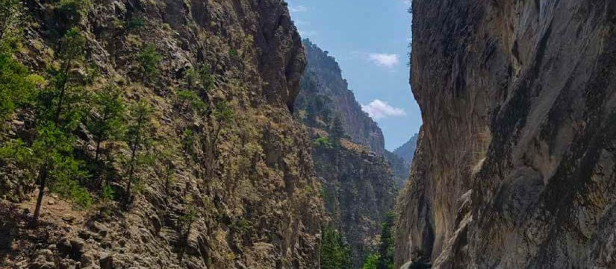 La Garganta de Samaria, lugar donde se produjo el desprendimiento de rocas