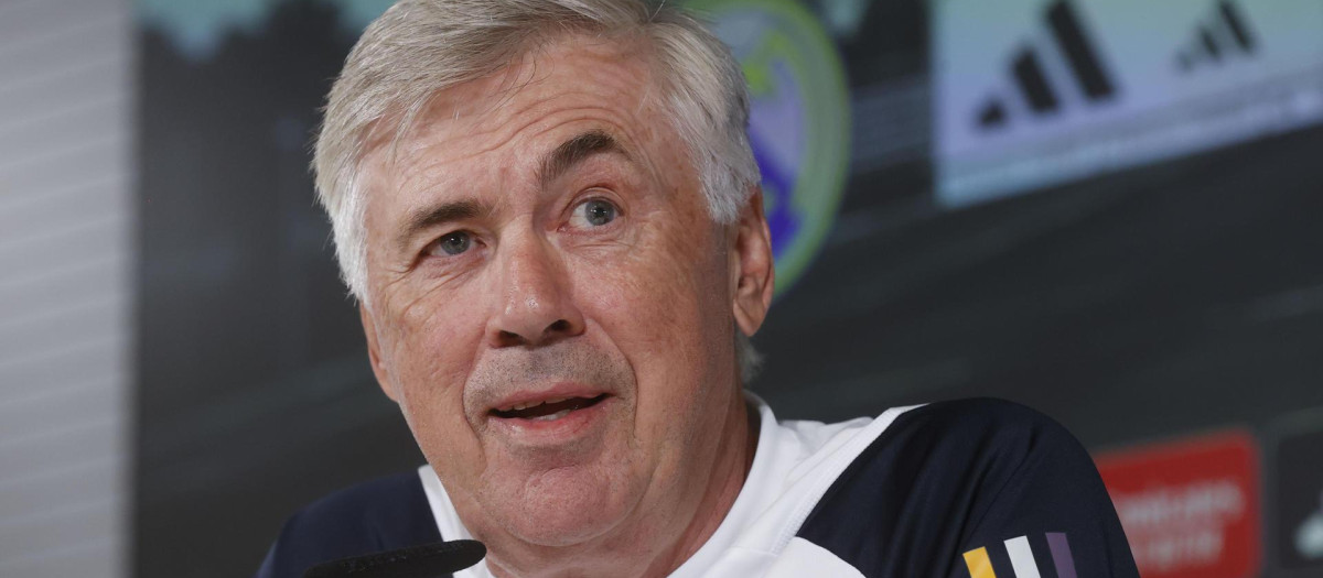 Carlo Ancelotti, durante la rueda de prensa de este viernes