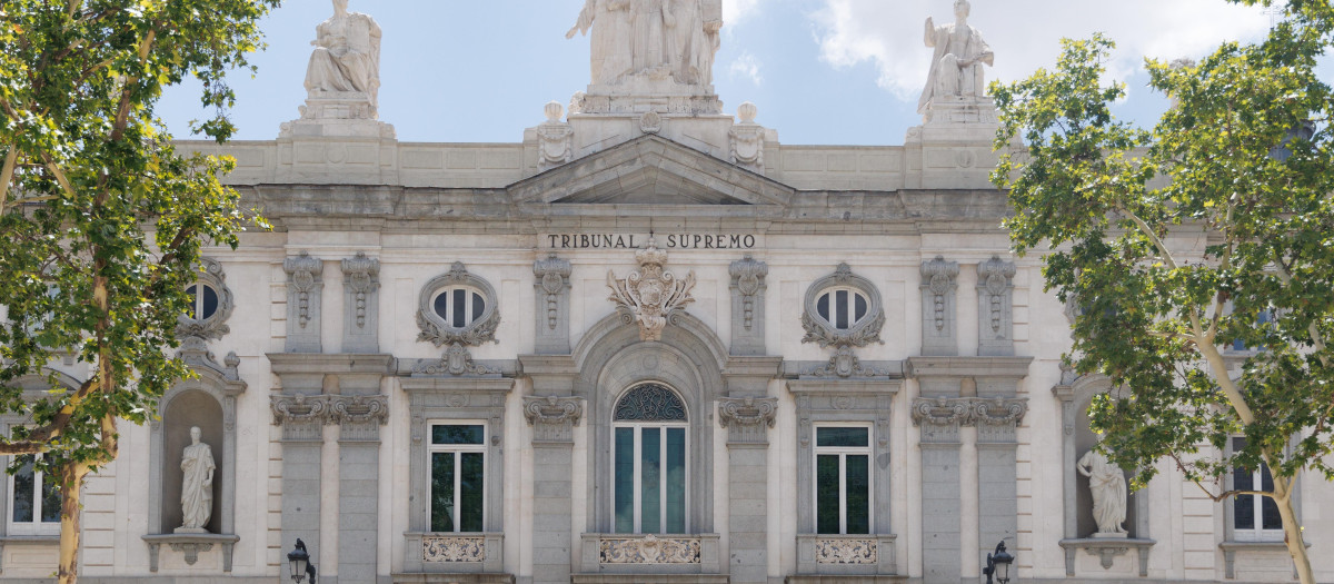 Fachada del Tribunal Supremo, a 7 de julio de 2023, en Madrid