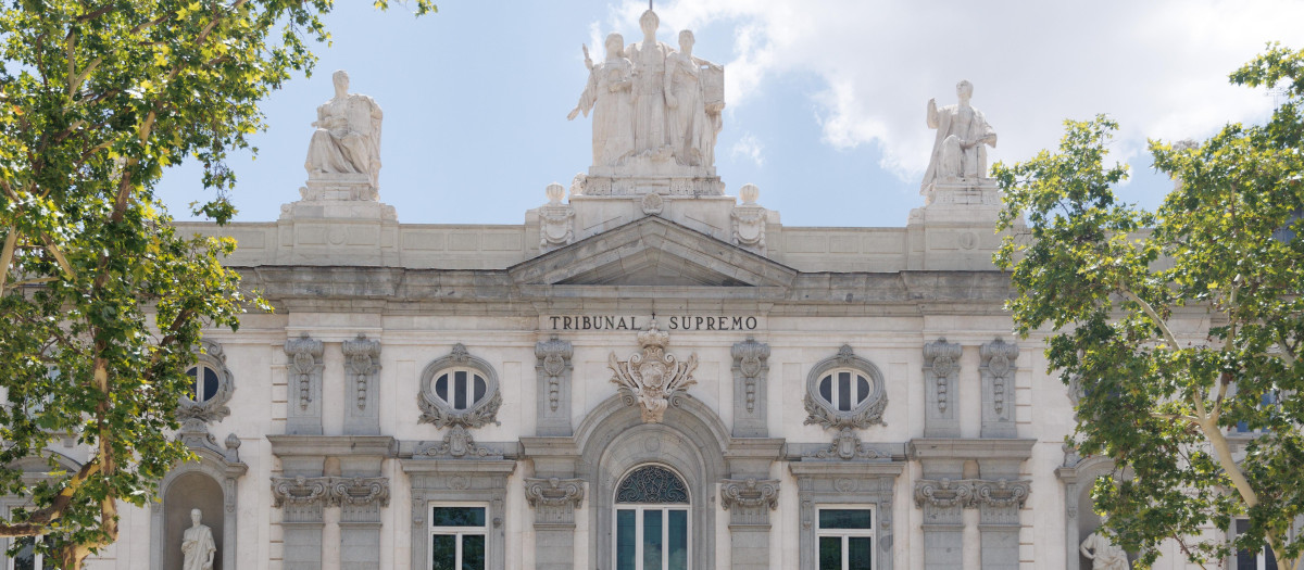Fachada del Tribunal Supremo, a 7 de julio de 2023, en Madrid
