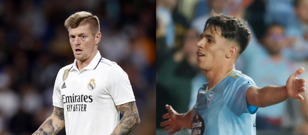 Toni Kroos (izq.) y Gabri Veiga (dcha.)