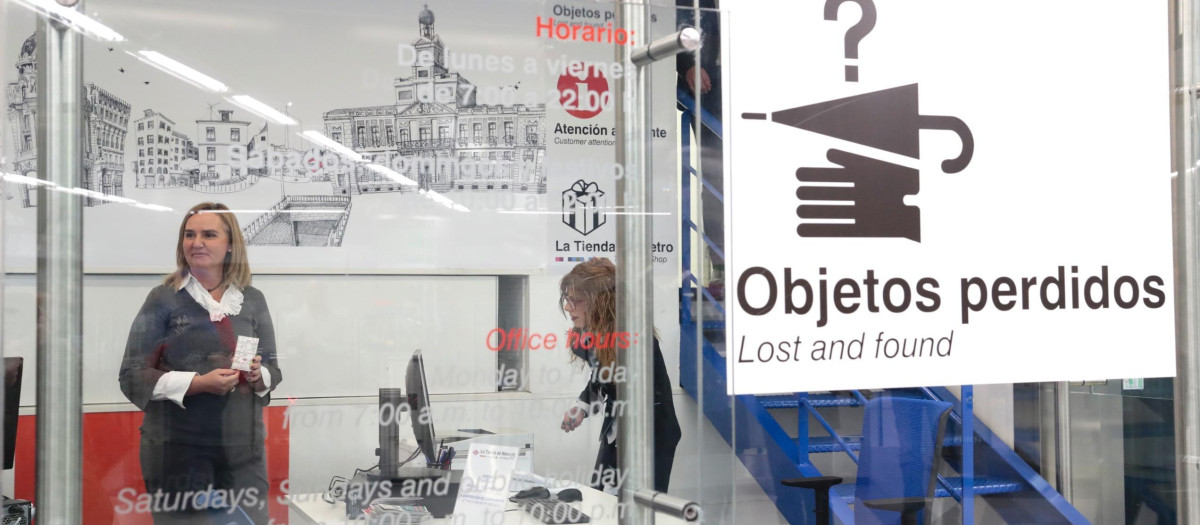 Sala de objetos perdidos del Metro de Madrid