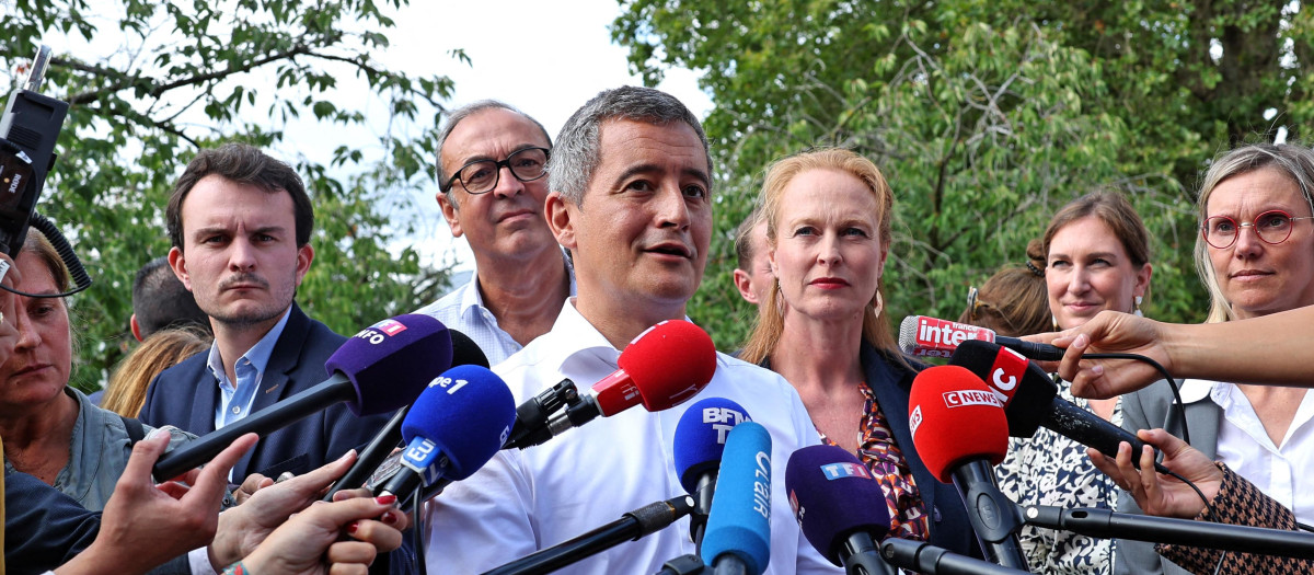 Gerald Darmanin, ministro de Interior de Francia durante un evento en Tourcoing