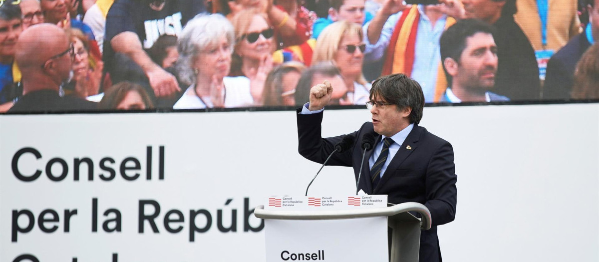 Carles Puigdemont, en un acto público celebrado en Perpiñán en 2020