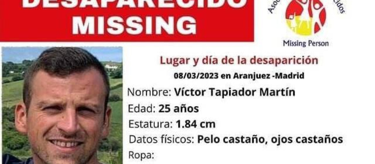Ficha de la desaparición de Víctor Tapiador