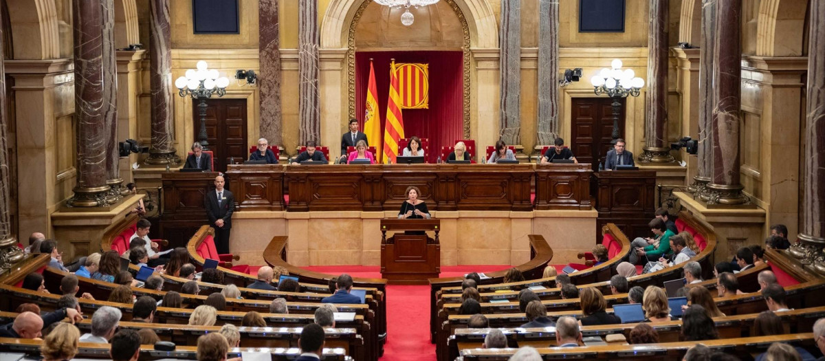 Vista general de una sesión plenaria en el Parlament, a 1 de septiembre de 2023, en Barcelona