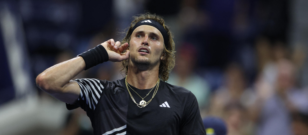 Alexander Zverev, en su partido de octavos del US Open