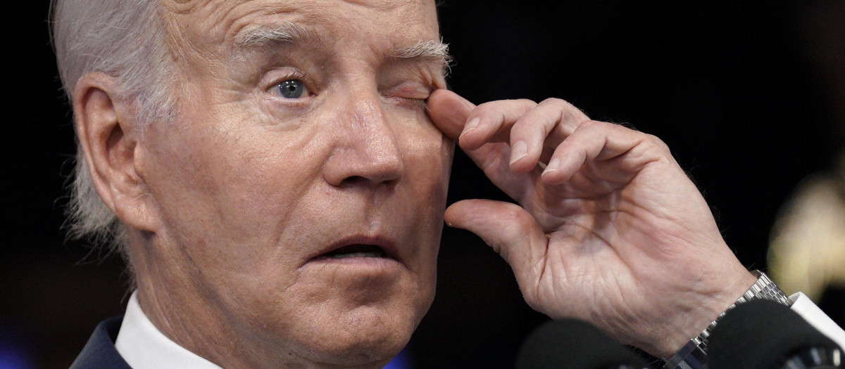 President Joe Biden announce additional actions to protect communities from extreme heat from the South Court Auditorium at the White House in Washington on July 27, 2023.