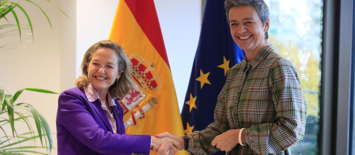 Nadia Calviño y Margrethe Vestager son las favoritas para el Banco Europeo de Inversiones