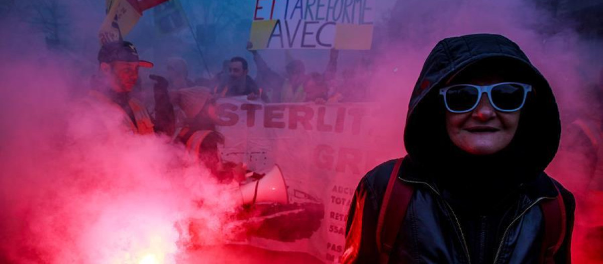 Protestas en París por la reforma de las pensiones, Francia