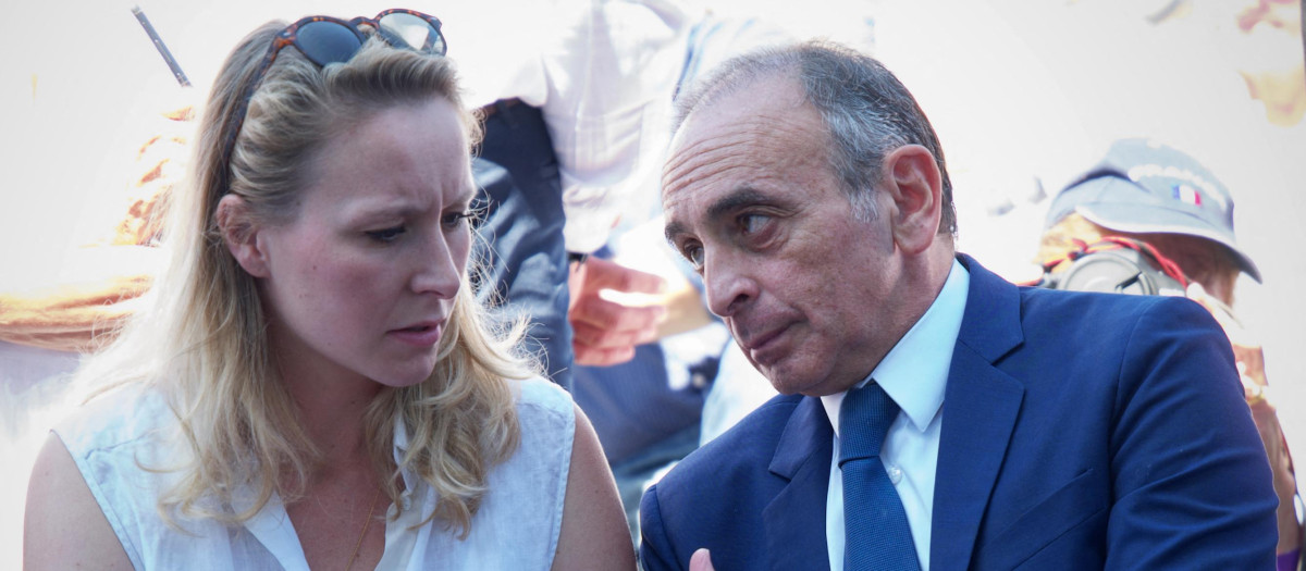 Marion Maréchal, junto al líder del partido Reconquista, Eric Zemmour