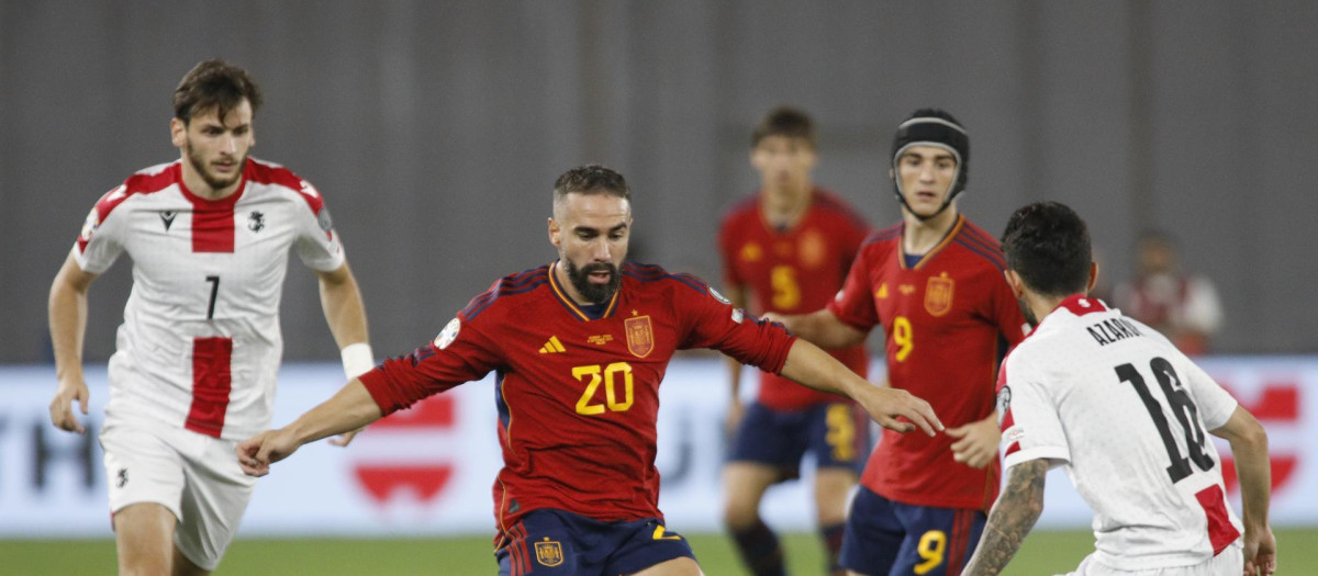 Carvajal, en el partido de España ante Georgia