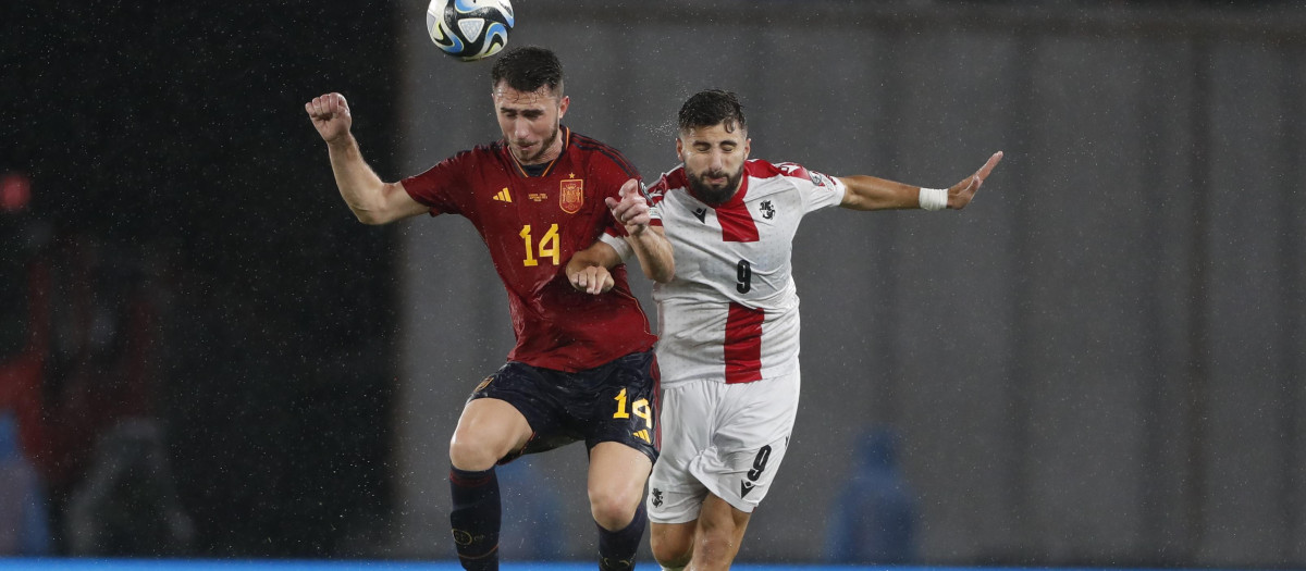 Aymeric Laporte, en el partido de España ante Georgia del pasado viernes