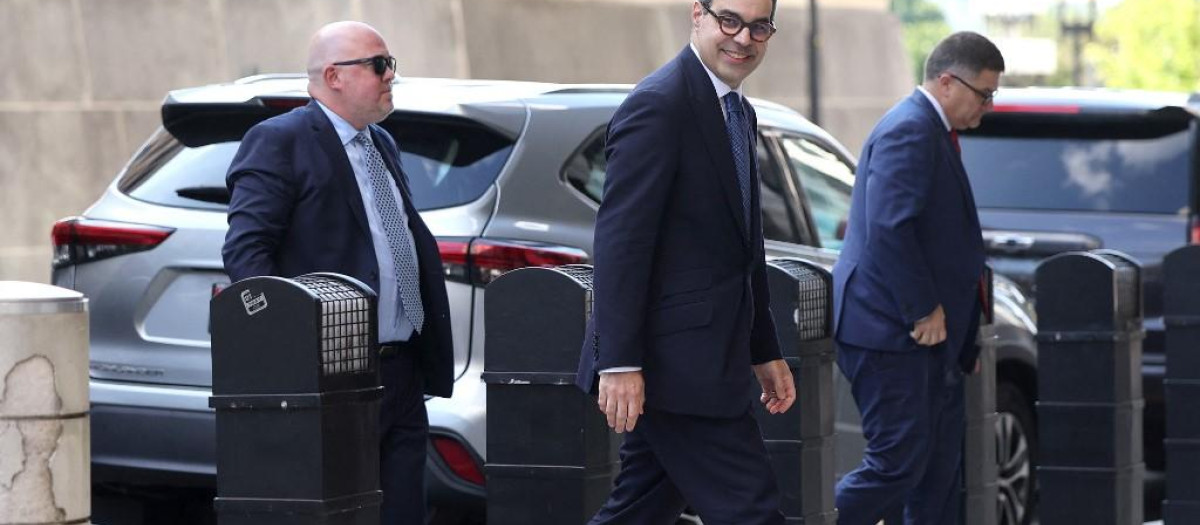 Los responsables de la Fiscalía, a su llegada al tribunal encargado de juzgar el caso Google.