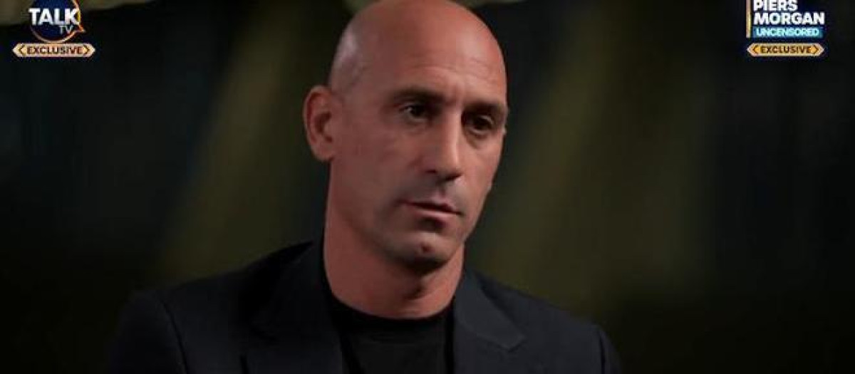 El expresidente de la RFEF, Luis Rubiales, durante su entrevista