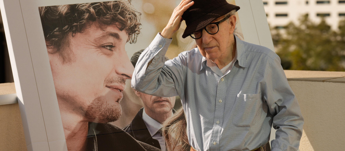 Woody Allen, durante la presentación este lunes en Barcelona de su última película, Golpe de suerte